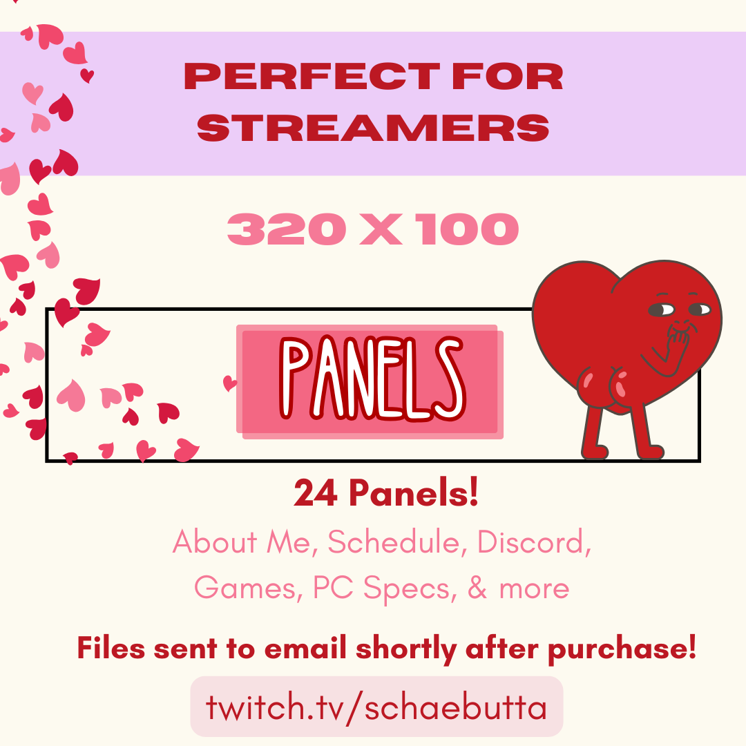 Sweetheart Panels | Twitch | Digital Downloads