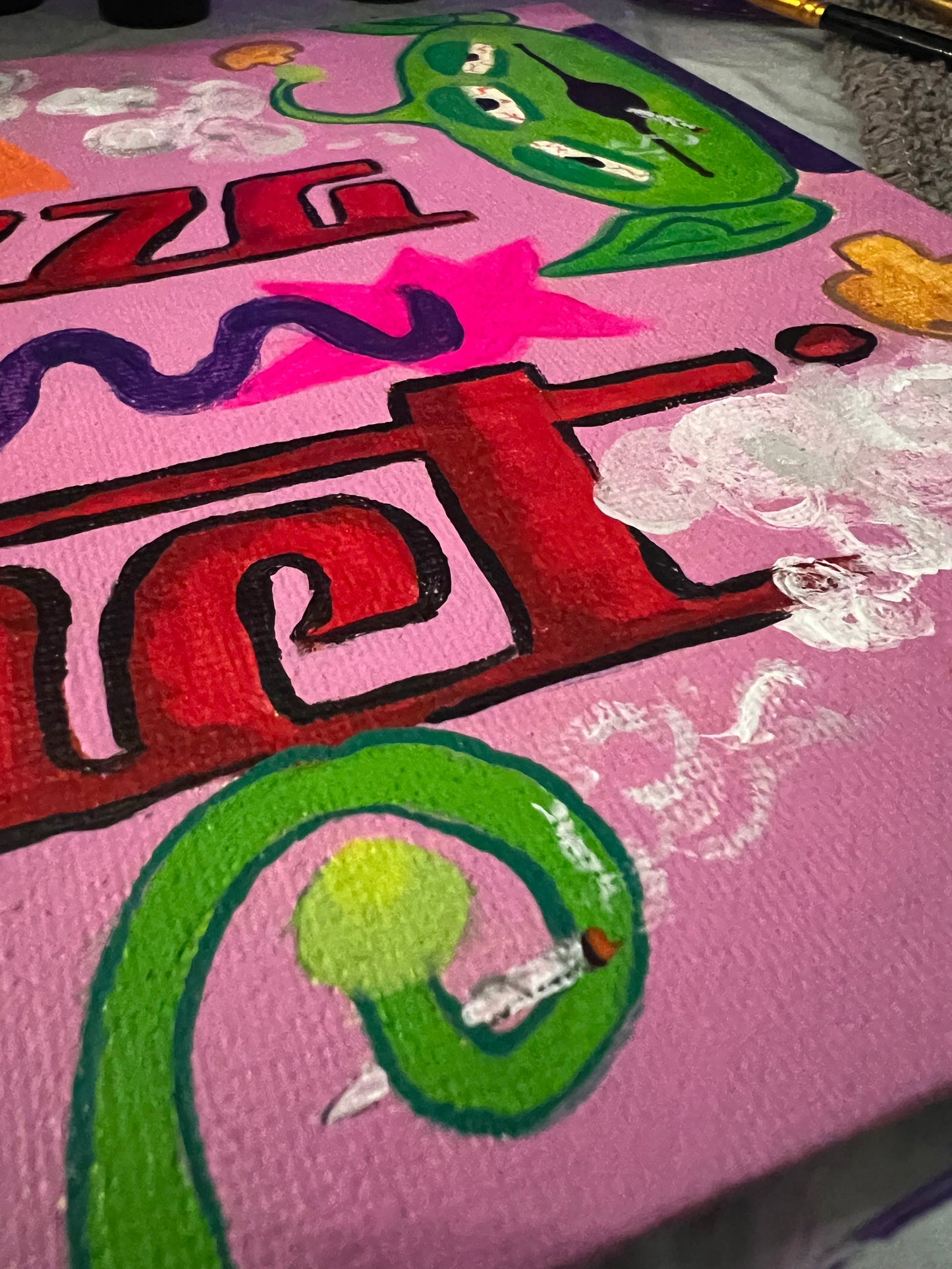 PIZZA PLANET | 7IN X 9.5 IN CANVAS | Acrylic Painting