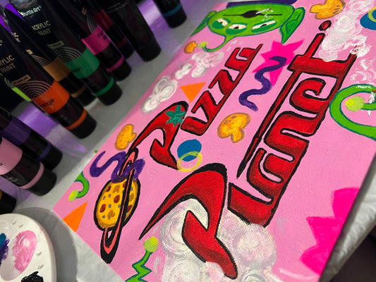 PIZZA PLANET | 7IN X 9.5 IN CANVAS | Acrylic Painting