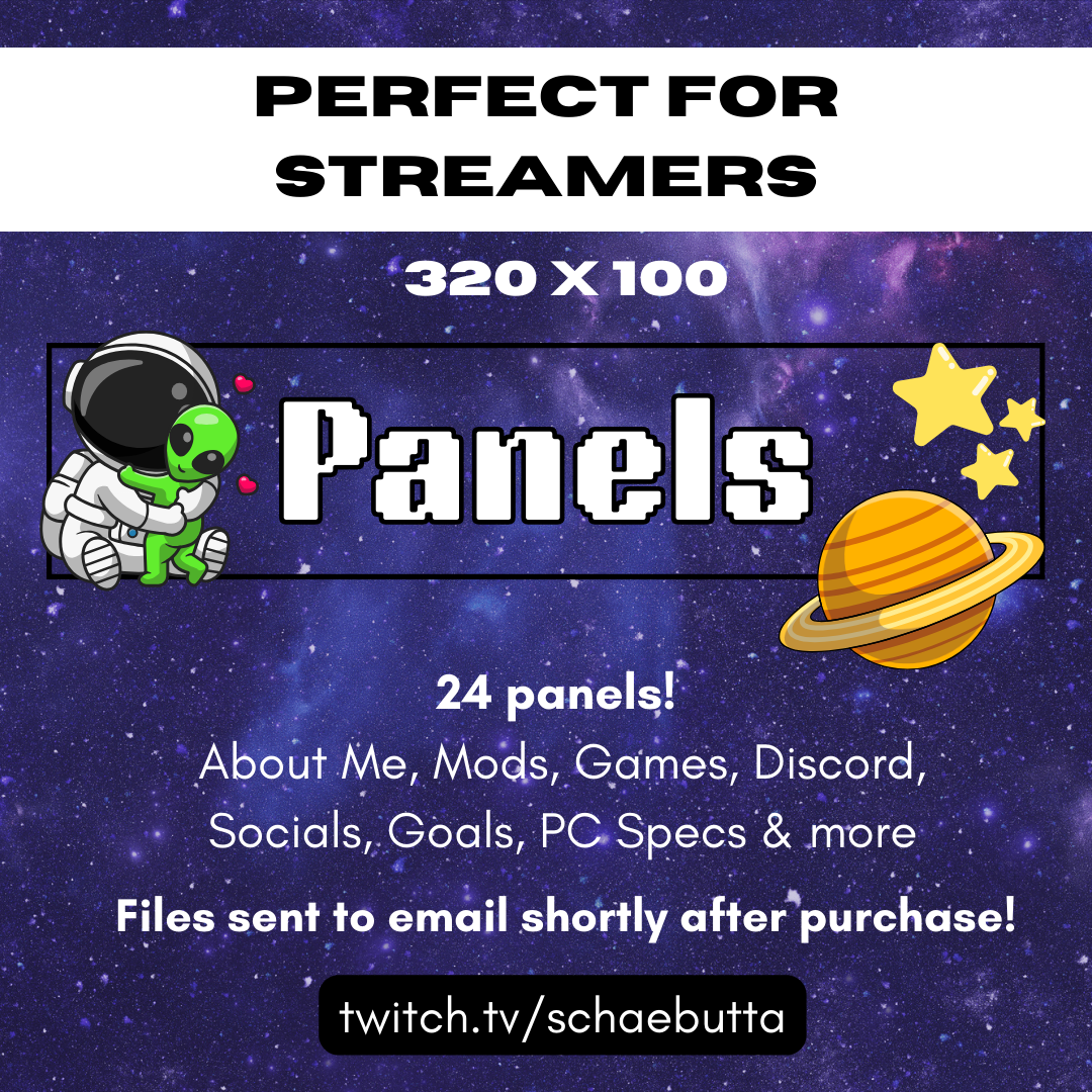 Outer Space Panels | Digital Download | Twitch